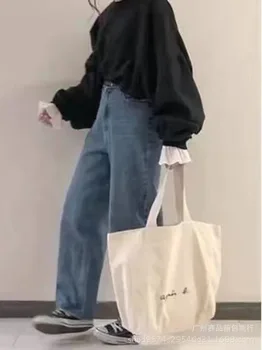 Японские модные брендовые сумки, простая холщовая сумка большой емкости, дорожная сумка для покупок, повседневные мужские и женские сумки