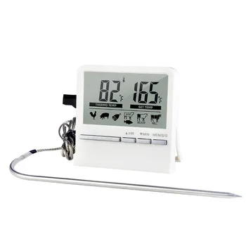 Цифровой термометр для приготовления барбекю, духовки, мяса, кухни, измеритель температуры продуктов для гриля, функция таймера с датчиком из нержавеющей стали