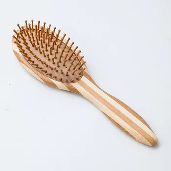 Профессиональная Бамбуковая щетка Для волос/Расческа с широкими зубьями Для Распутывания Бамбукового Массажа, Изготовленная на Заказ Щетка Для волос, Нажимная Расческа 0
