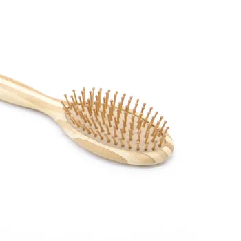Профессиональная Бамбуковая щетка Для волос/Расческа с широкими зубьями Для Распутывания Бамбукового Массажа, Изготовленная на Заказ Щетка Для волос, Нажимная Расческа 2