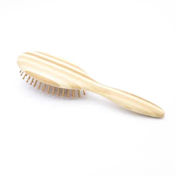 Профессиональная Бамбуковая щетка Для волос/Расческа с широкими зубьями Для Распутывания Бамбукового Массажа, Изготовленная на Заказ Щетка Для волос, Нажимная Расческа 5