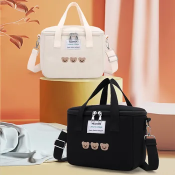 Сумки для подгузников, сумка для беременных, Белая, Черная, с милым Мишкой, сумка для младенцев, Теплоизоляционная сумка для мамы, модные сумки для хранения продуктов