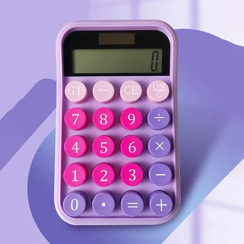 1 шт. Мультяшный бесшумный калькулятор карамельного цвета Механическая клавиатура Настольный Финансовый и бухгалтерский обучающий калькулятор 1