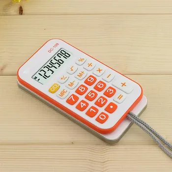 Простой дизайн, базовый калькулятор, красочный портативный электронный калькулятор для рюкзаков, кошельков, карманов 1