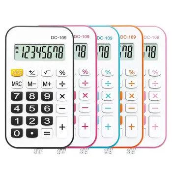 Простой дизайн, базовый калькулятор, красочный портативный электронный калькулятор для рюкзаков, кошельков, карманов 3