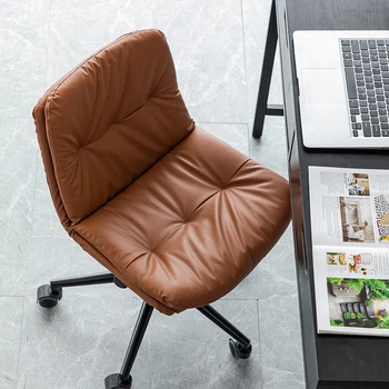 Дизайнерские роскошные офисные стулья на колесиках, Подушка для спинки Без подлокотника, Сменный офисный стул, Поворотная мебель Sillas De Oficina 0