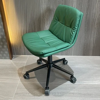 Дизайнерские роскошные офисные стулья на колесиках, Подушка для спинки Без подлокотника, Сменный офисный стул, Поворотная мебель Sillas De Oficina 5