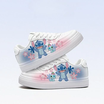 Новая милая повседневная обувь Disney Girls Stitch princess с нескользящей мягкой подошвой, спортивная обувь для девочки в подарок