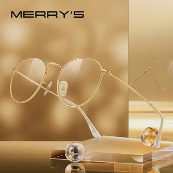 MERRYS DESIGN Классическая Ретро-овальная Оправа Для очков Для Мужчин И женщин, Сверхлегкие Очки для Близорукости По Рецепту S8808
