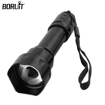 BORUiT T20 Инфракрасный ИК 850 нм ночного видения светодиодный тактический фонарик с зумом IPX6 Водонепроницаемый фонарь с батареей 18650 Охотничий фонарь