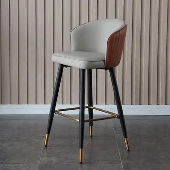 Роскошный металлический барный стул в скандинавском стиле, высокие стулья в современной европейской гостиной, переносной дизайн, Кухонные табуреты для бара, гостиничная мебель 1