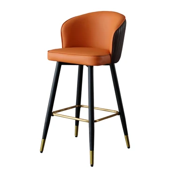 Роскошный металлический барный стул в скандинавском стиле, высокие стулья в современной европейской гостиной, переносной дизайн, Кухонные табуреты для бара, гостиничная мебель 5