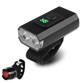 Новый велосипедный фонарь 2T6 с сильным освещением, зарядка через USB, встроенный индикатор уровня заряда батареи, передний фонарь для велосипеда, ходовой фонарь 4