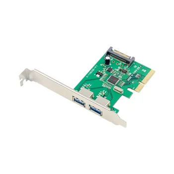Плата адаптера PCI-E на 2 порта USB 3.1 PCI Express 1x Type-A с 2 портами USB3.0 Конвертер карты AMS1142 Чипсет 0