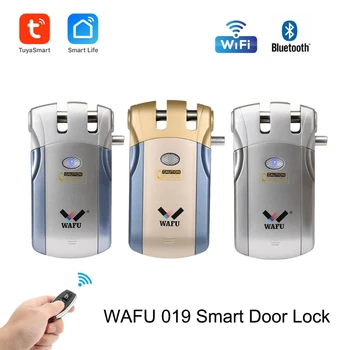Невидимый умный замок Wafu 019 Fringerprint Lock Tuya Smart Life Wifi Дверной замок Пароль Дверные замки Bluetooth Замок дистанционного управления
