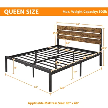Металлическая кровать размера 