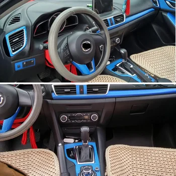 Для Mazda 3 Axela 2013-2018 Внутренняя Центральная панель управления Дверной ручкой 3D/5D Наклейки из углеродного волокна, Наклейки для стайлинга автомобилей, Аксессуары 2
