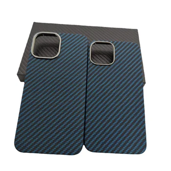 Чехлы из Арамидного волокна для iPhone 12 pro max, синий Ультратонкий Защитный чехол из чистого углеродного волокна для iPhone 12, Твердая обложка