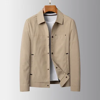 Высококачественные Весенне-осенние мужские роскошные повседневные куртки цвета Хаки, новые поступления 2022 года, мужские модные трендовые корейские приталенные деловые пальто