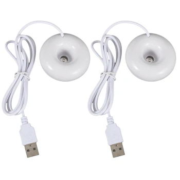Горячий 2x Белый пончик-увлажнитель USB Офисный настольный мини-увлажнитель Портативный креативный очиститель воздуха Белый