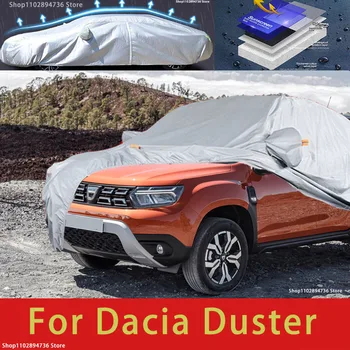Для Dacia Duster Наружный автомобильный чехол Наружная защита, полные автомобильные чехлы, Снежный покров, Солнцезащитный козырек, Водонепроницаемые пылезащитные автомобильные аксессуары 0