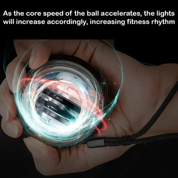 Светодиодный Силовой мяч для запястья с Самозапускающимся Мужским захватом, Гироскопический Тренажер для фитнеса Powerball, Тренажер для мышц рук с сумкой 2