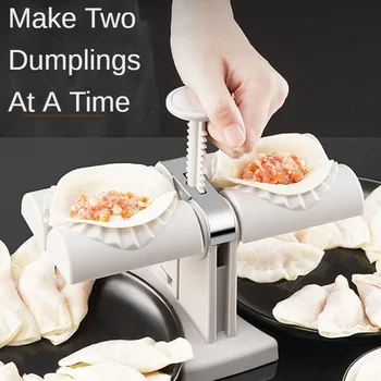 Автоматическая машина для изготовления клецек, бытовой пресс, инструмент для обертывания с двойной головкой, формы для кожи, простой инструмент для изготовления двух кухонных