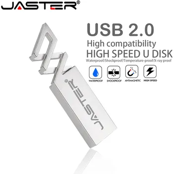 JASTER Silver Groothandel Металлический USB Флэш-накопитель Pendrive 4GB 16GB 32GB 64GB Gepersonaliseerde Флеш-накопитель Memory Stick U Диск 0