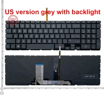 Клавиатура для ноутбука GZEELE на американском и английском языках Для HP Q264 16-D 16-E 16T-D TPN-Q263 TPN-Q264 16T-D С серой подсветкой