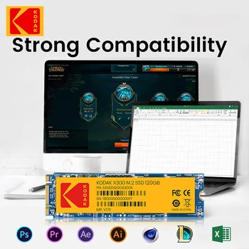 Kodak SSD 240 ГБ 480 ГБ 960 ГБ Твердотельный накопитель X300 M.2 SSD M2 2280 Внутренний жесткий диск HDD для Настольного Ноутбука Lenovo Acer Xiaomi 3