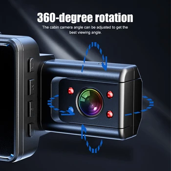 Автомобильная Видеорегистраторная Передняя И задняя Внутренняя Камера HD 1080P 170 ° DVR Для вождения Рекордер С 3-дюймовым Экраном Ночного Видения Циклическая Запись 2