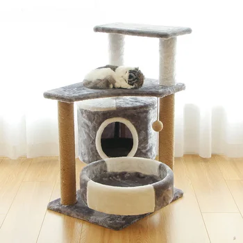 рама для лазания кошек, маленькое кошачье гнездо, кошачье дерево, встроенная игрушка для кошек, доска для царапин кошек, колонна для царапин кошек из сизаля
