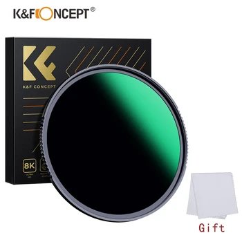 K & F Concept Nano-X Series ND1000 ND Фильтр Нейтральной плотности 49 мм-82 мм 28-Слойное Водонепроницаемое и устойчивое к царапинам покрытие