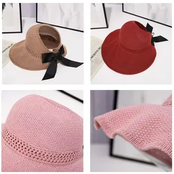 Летняя поставка, женские солнцезащитные шляпы с защитой от ультрафиолета, вязаные крючком, пляжная кепка, женская шляпа, кепки с гребешком