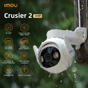 IMOU Cruiser 2 Камера 5MP 3MP WiFi Видеонаблюдение Наружная безопасность Интеллектуальное отслеживание Обнаружение человека Полноцветное ночное видение IP66